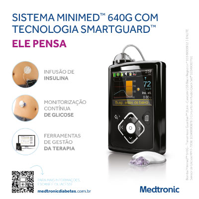 Sistema Minimed 640G com Tecnologia Smartguard. Ele pen...